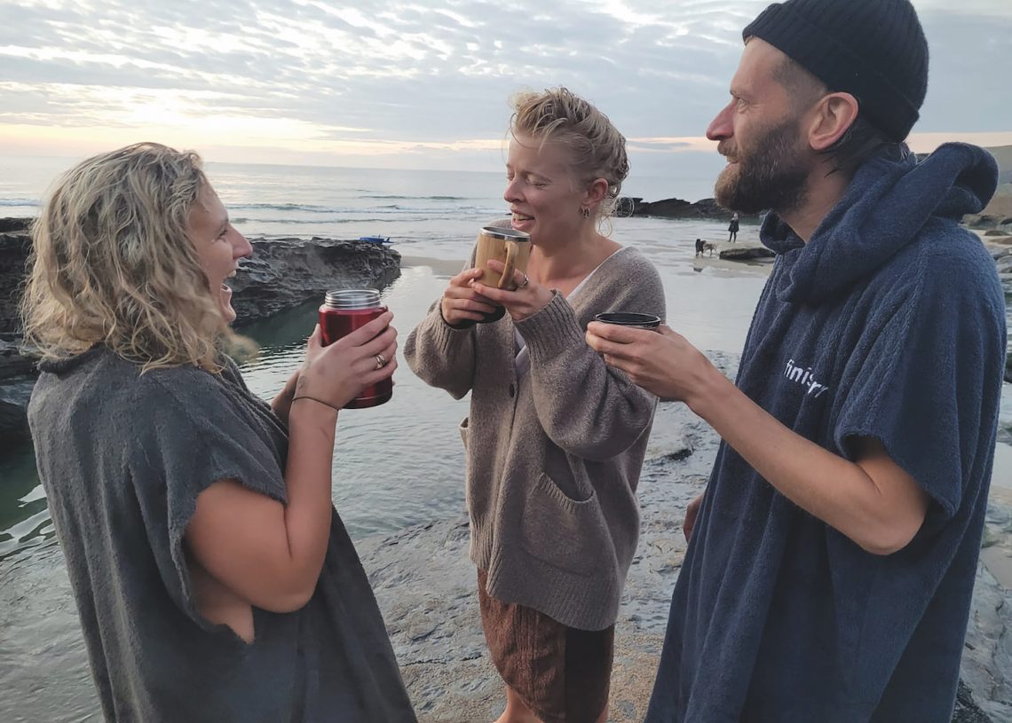Warm drink after swimming
