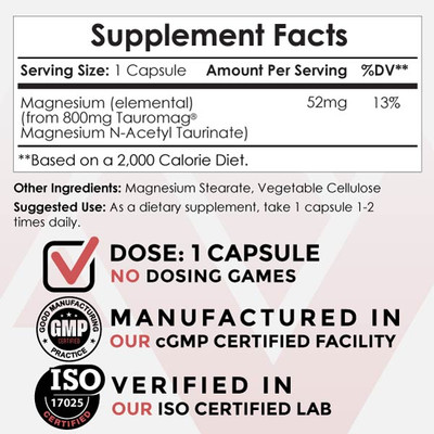 Tauromag Capsules | Magnesium Acetyl Taurinate